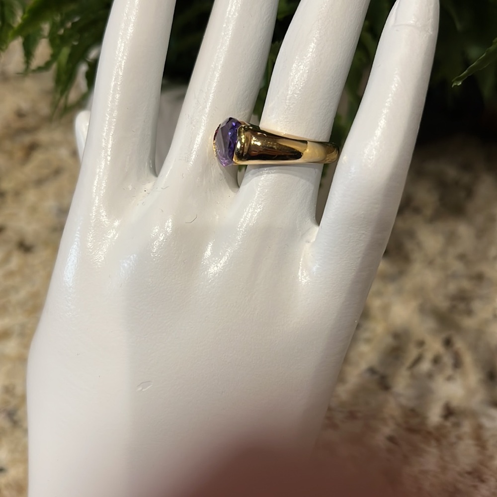 18K Over 925 Silver Lab-Created Alexandrite Ring & Earrings Set - Picture 3 of 12